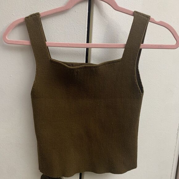 Knit Brown Sleeveless Top S - Picture 2 of 4